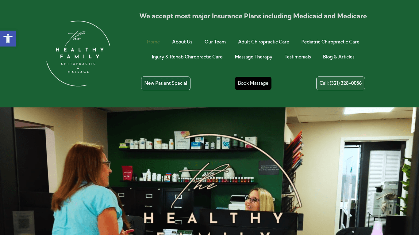 The Healthy Family Chiropractic — Brevard SEM portfolio; web development and digital marketing, Brevard County, Florida