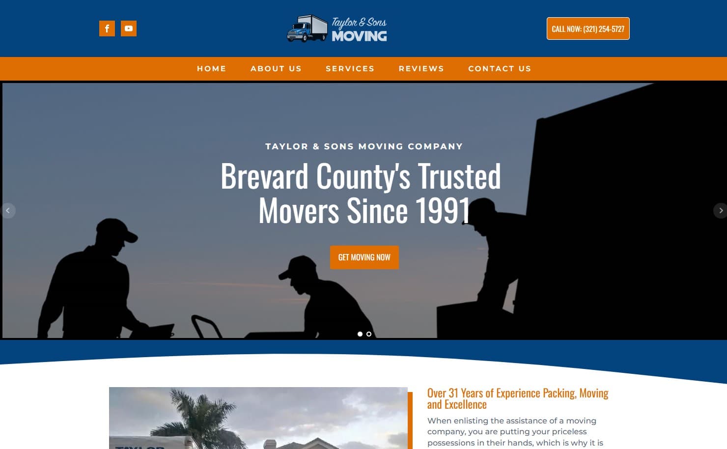 Taylor & Sons Moving — Brevard SEM portfolio; web development and digital marketing, Brevard County, Florida