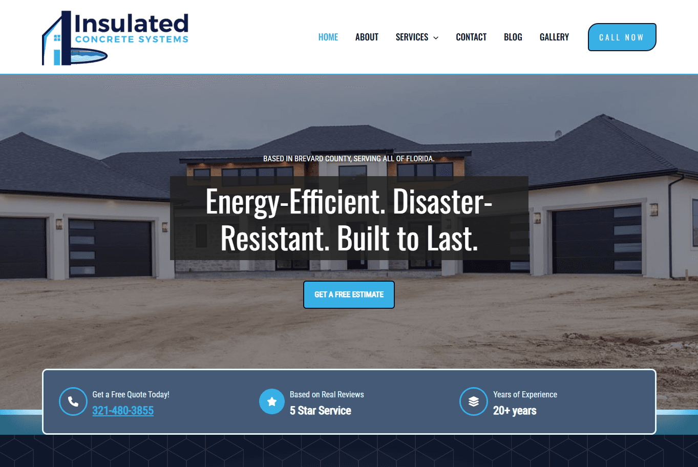 Insulated Concrete Systems — Brevard SEM portfolio; web development and digital marketing, Brevard County, Florida