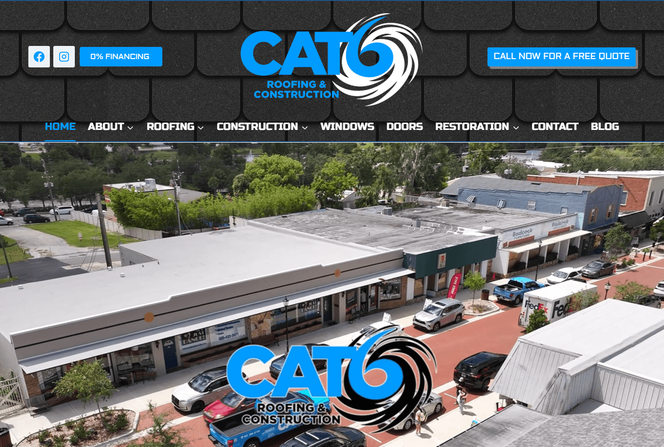 Cat 6 Roofing & Construction — Brevard SEM portfolio; web development and digital marketing, Brevard County, Florida