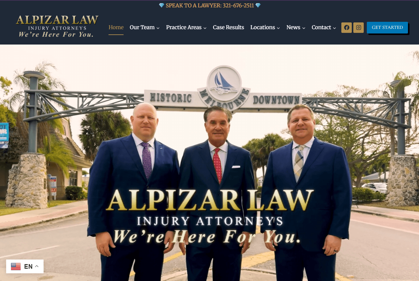 Alpizar Law — Brevard SEM portfolio; web development and digital marketing, Brevard County, Florida