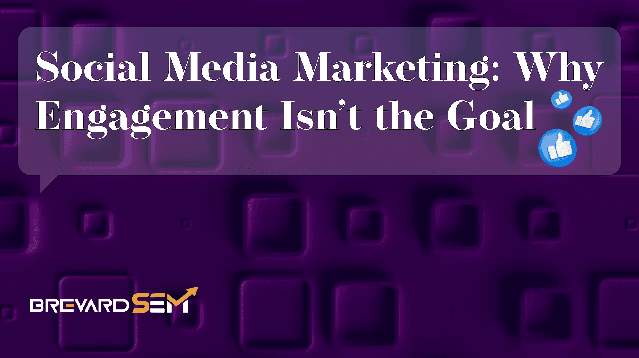 Social Media Marketing For Businesess - Why Engagement Isn't the Goal - Brevard SEM